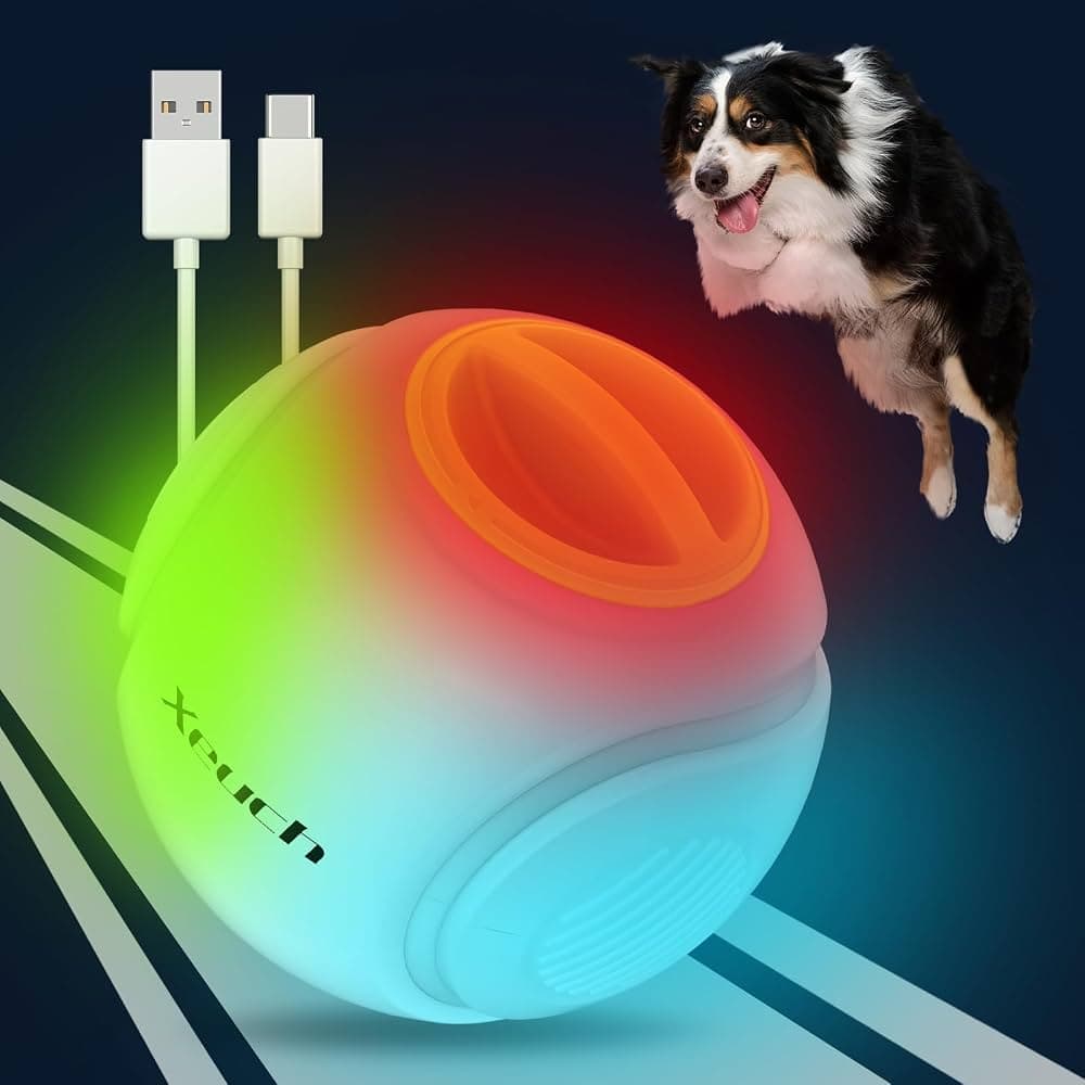RuffPlay Squeaky Fetch Ball Trio, Natural Rubber, Non-Toxic, Bright Contrast Colours