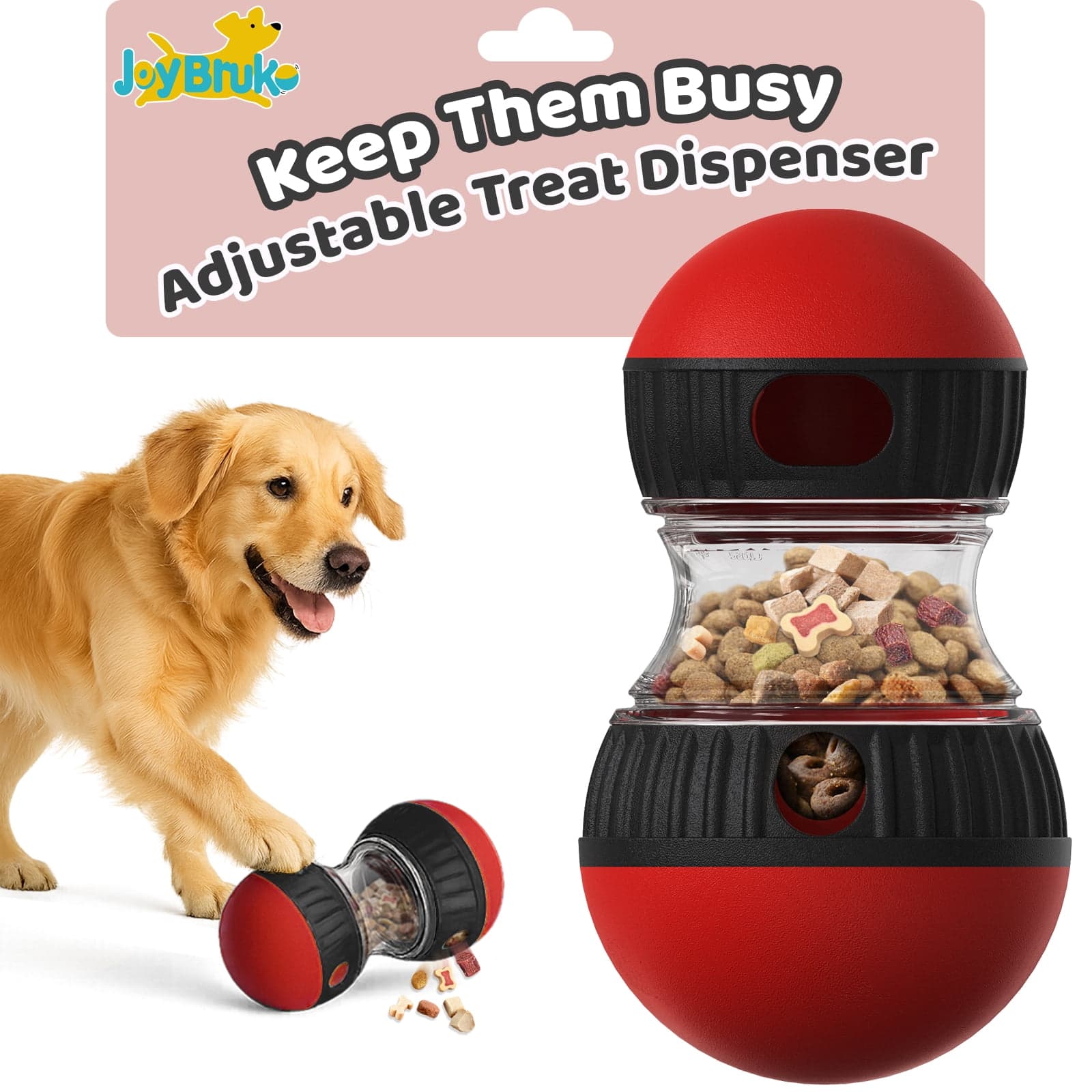 BrainyBark Interactive Treat Puzzle Toy, Sliding Tiles & Flip Lids
