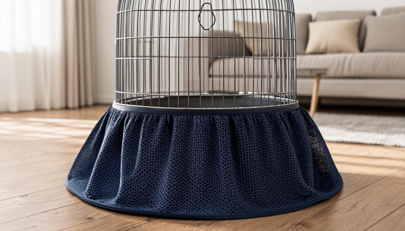 Daoeny Bird Cage Cover & Seed Catcher — Adjustable Nylon Mesh Skirt for Parrot Cages