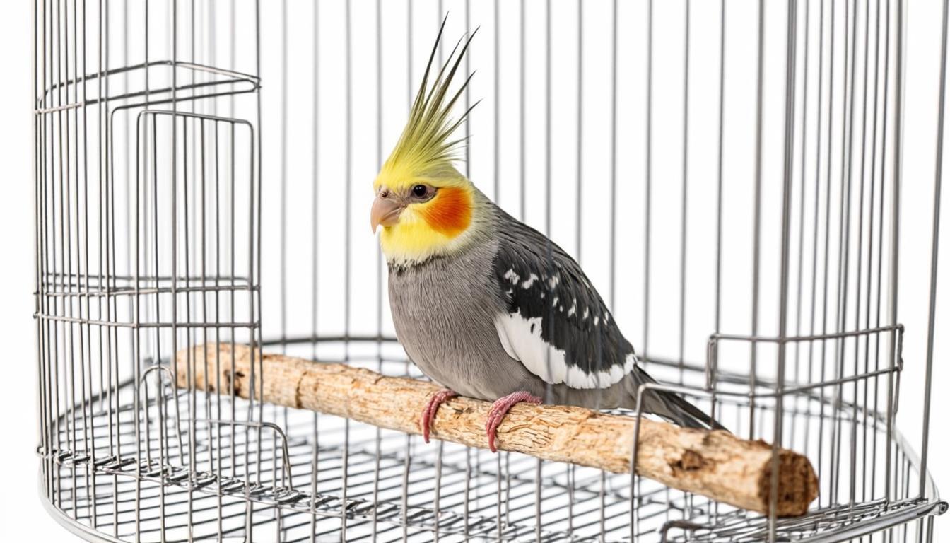 kathson Natural Wood Bird Perch Platform — Flat Fruit-Wood Stand for Parakeets, Cockatiels & Conures