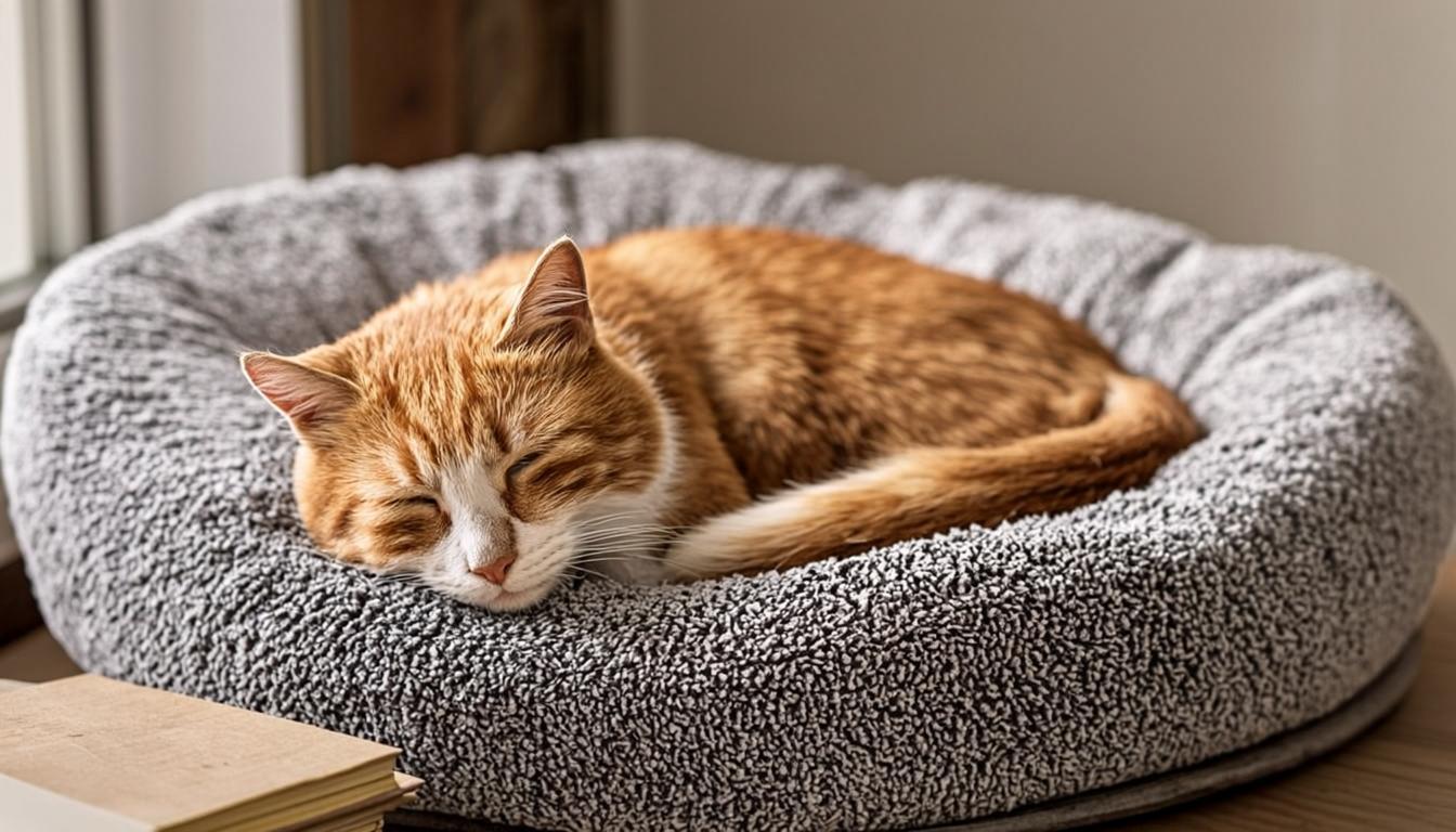 K&H Pet Products Thermo-Kitty Heated Cat Bed — Warming Round Bed with Dual Thermostat